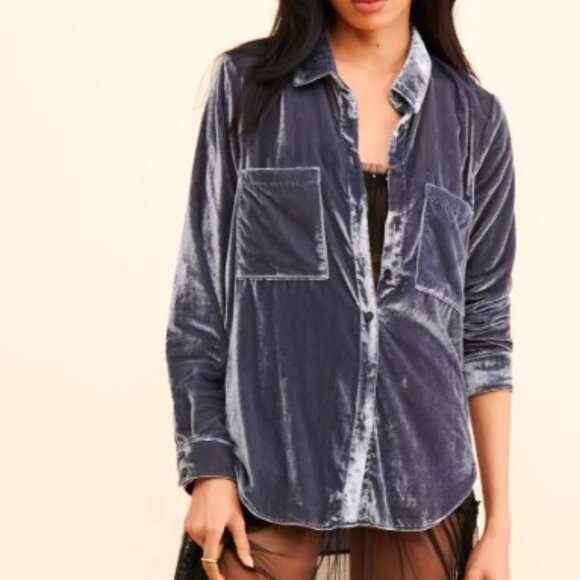 Velvet Buttondown Shirt - Picture 1 of 5